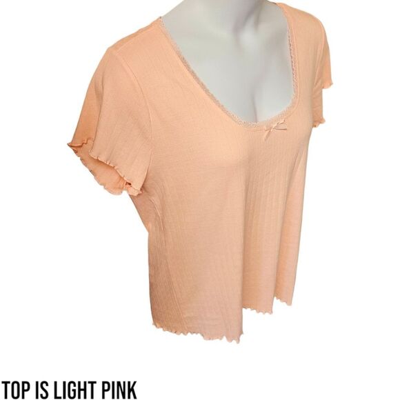 TORRID Plus Size New Pointelle Scoop Neck Lace Trim Impatient Pink Top 2X - Picture 5 of 16